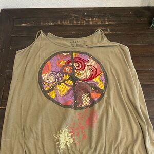 L.O.L. Vintage green Peace Tank Top
